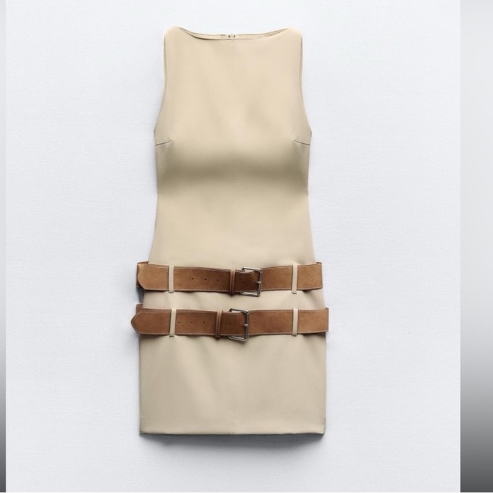Zara Belted Fitted Dress in size XS